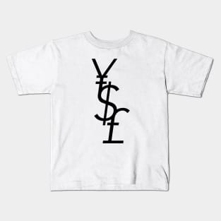 Yen Dollar Pound Kids T-Shirt